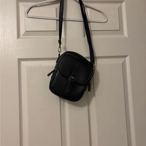 Black Crossbody Bag with Buckle